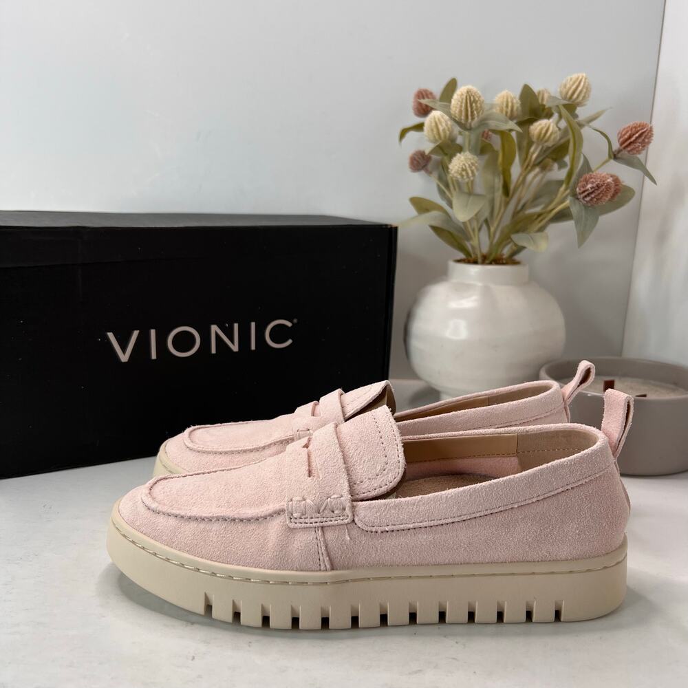 Vionic Uptown Leather Loafers Slip On Comfort Shoes Pink Women 6.5 Tried On